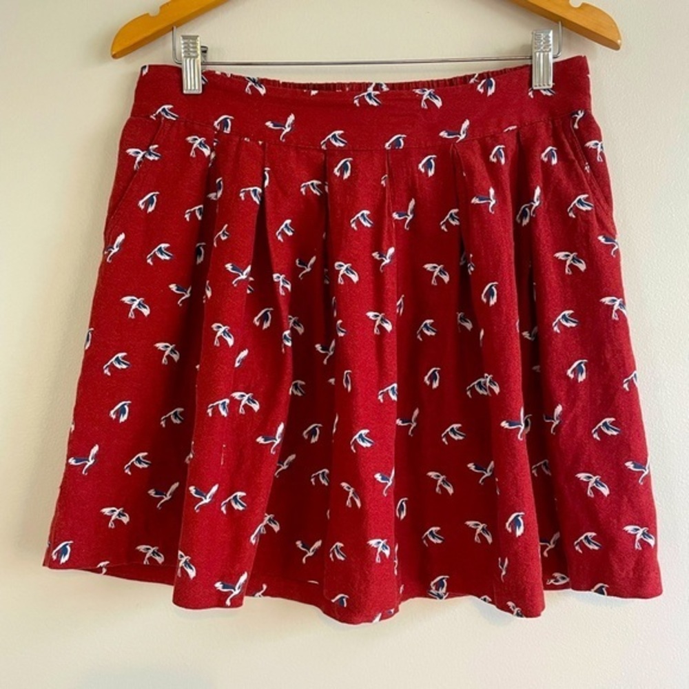 Gap Skater Skirt‎ Women’s Size Small Bird Print Pockets Short Full Pull On